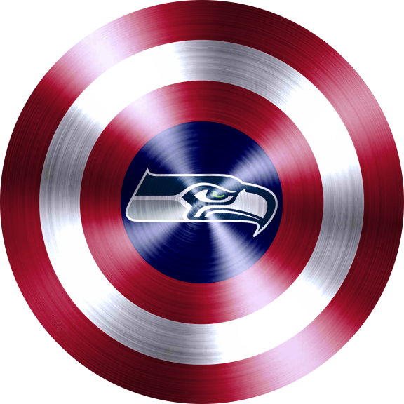 Captain American Shield With Seattle Seahawks Logo iron on paper